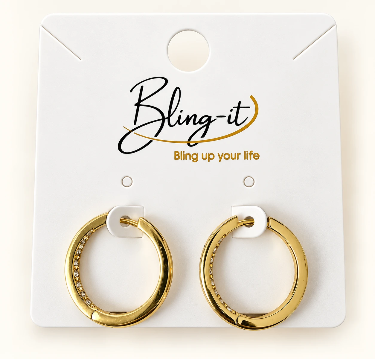 Earring with Black Edge and Zirconia