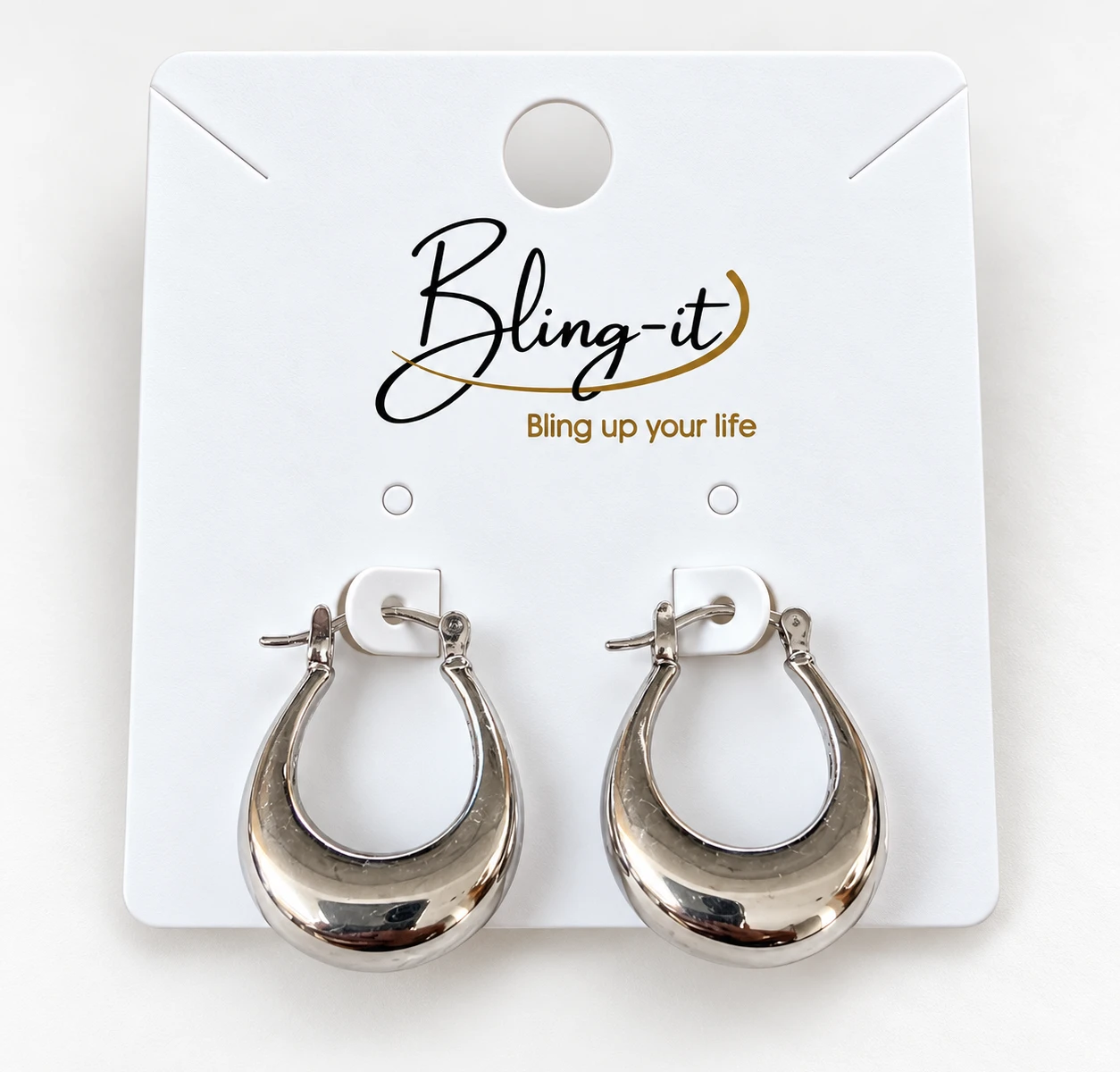 Oorbellen zilver chunky