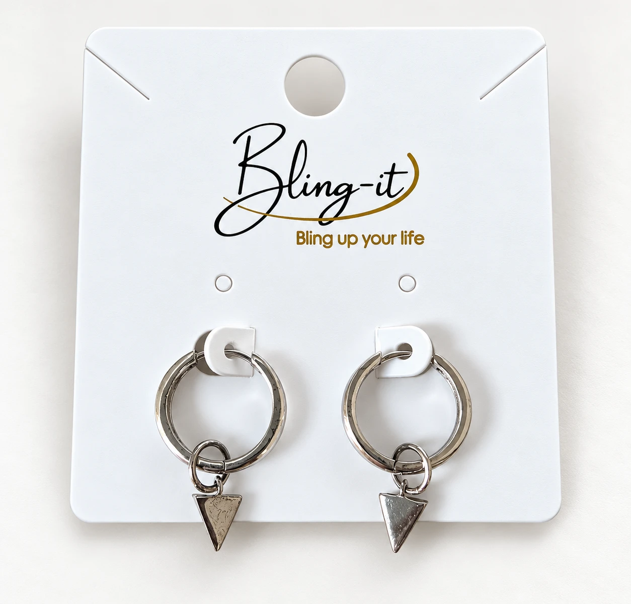Oorringen met triangel hanger