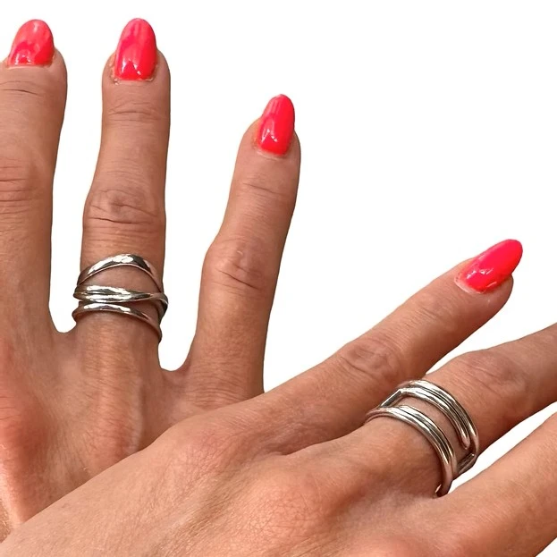 Ring moderne lijnen verstelbaar