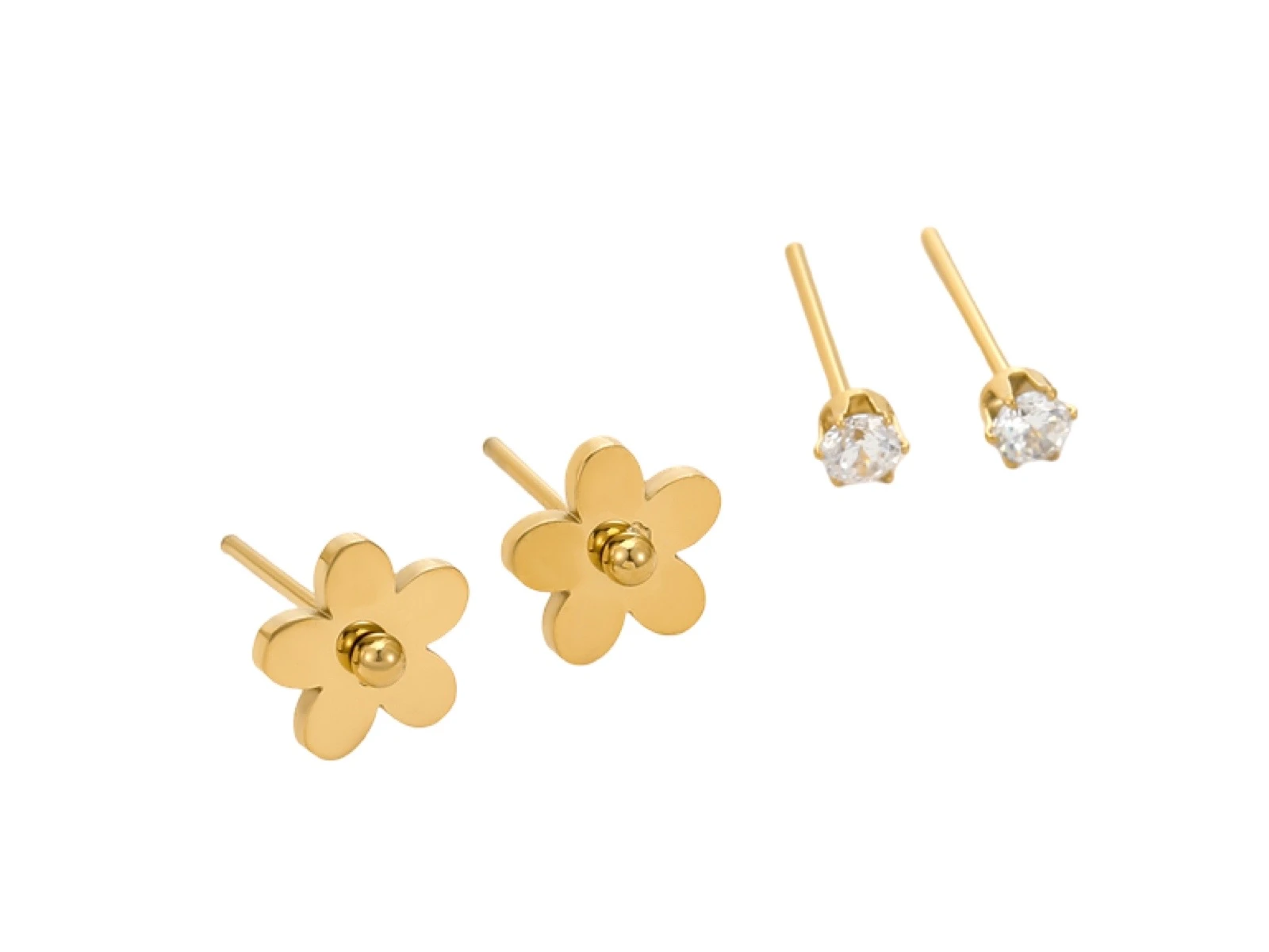 Shiny Flower Stud Earrings