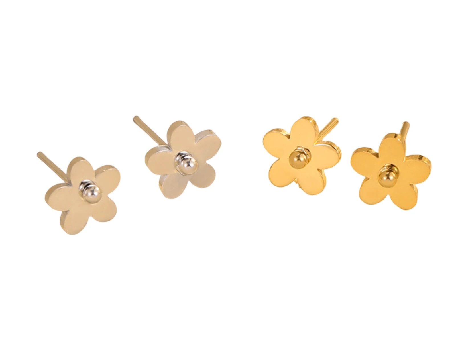 Shiny Flower Stud Earrings